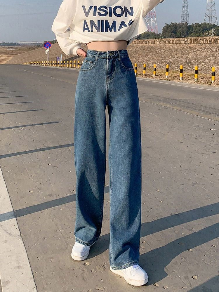 Wide Leg Jeans Bottom Baggy Denim Pants Trousers variant CJNZ134571501AZ|CJNZ134571502BY|CJNZ134571503CX|CJNZ134571504DW