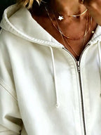 Full Size Zip-up Dropped Shoulder Hoodie Plus (2)