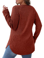 Ribbed Knit Long Sleeve T-shirt (18)