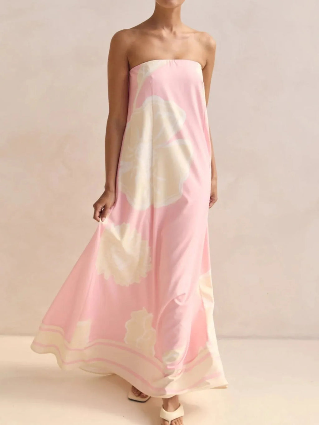Smocked Printed Tube Maxi Dress (23)