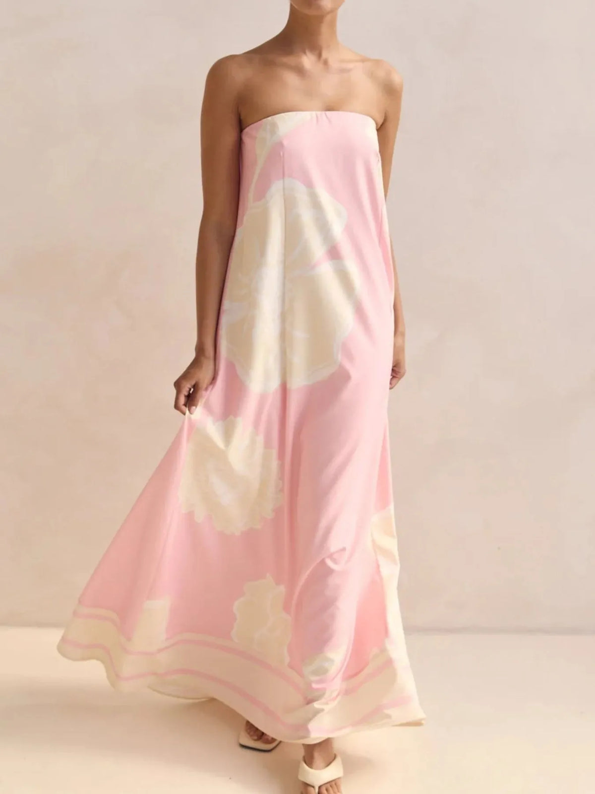 Smocked Printed Tube Maxi Dress (23)