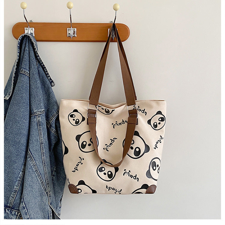 Cute Panda Canvas Bag Cartoon Casual Shoulder photo 16