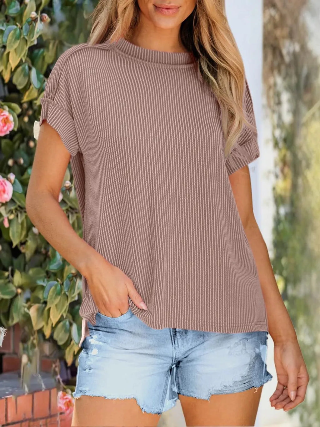 Round Neck Short Sleeve T-shirt (2)