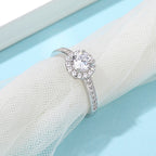 Round Bag 0.5 Carat 925 Sterling Silver Moissanite Ring photo 1