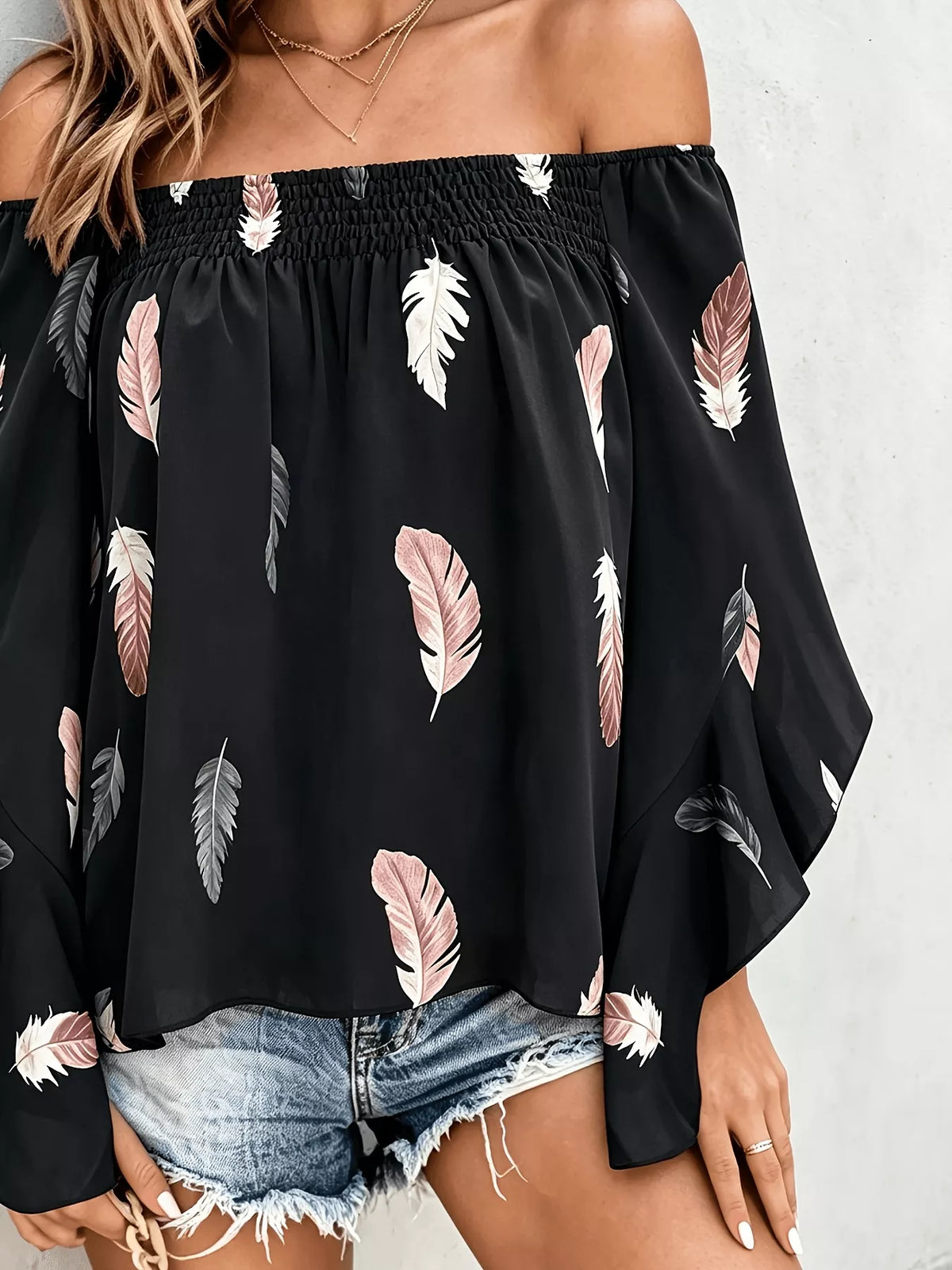Printed Off Shoulder Blouse (16)