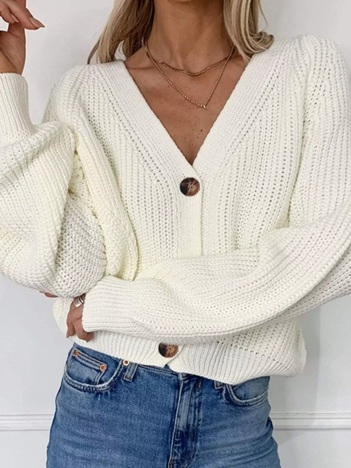 Full Size Chunky Knit Button-down Cardigan Plus (8)
