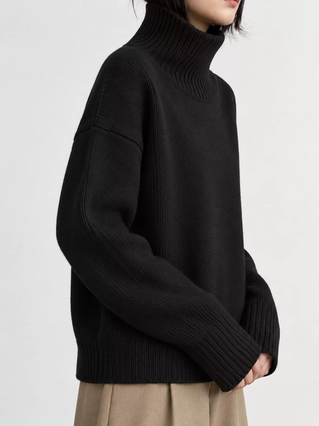 Turtleneck Dropped Shoulder Sweater (27)
