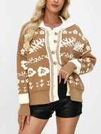 Floral Pattern Button-down Cardigan (4)