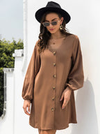 V-neck Long Sleeve Mini Dress (6)