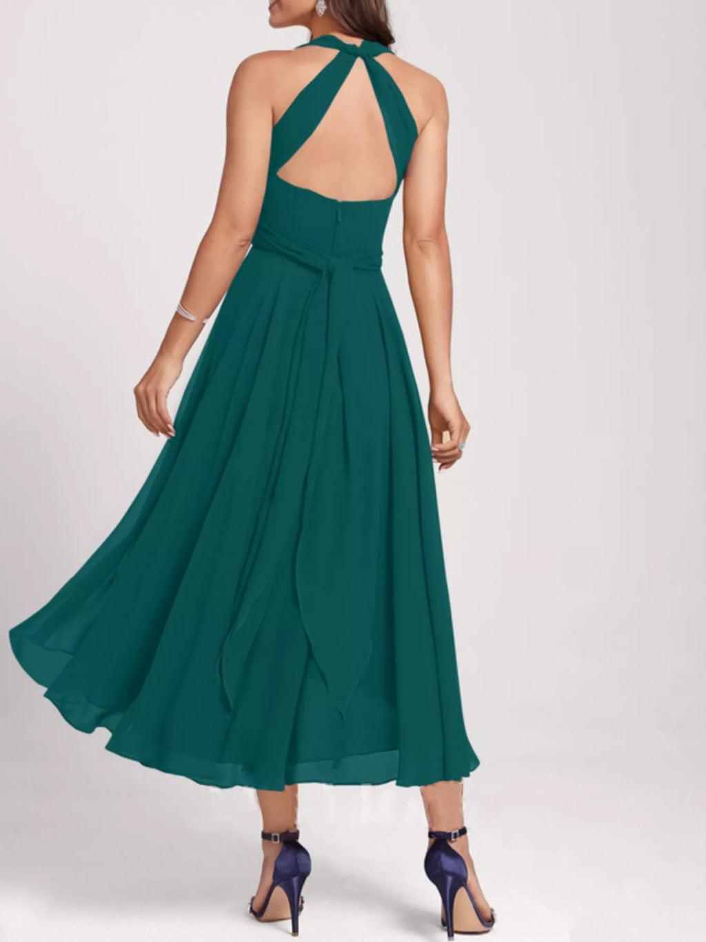Ruched A-line Midi Dress (10)