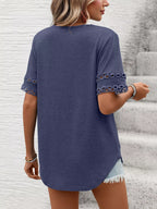 V-neck Hollow-out Sleeve T-shirt (27)