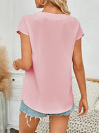 V-neck Cap Sleeve Blouse (4)