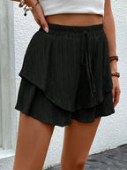 Tied Layered High Waist Shorts (9)