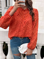 Frill Round Neck Long Sleeve Shirt (5)
