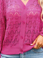 Openwork Button Up Cardigan (6)