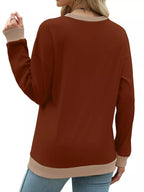 Contrast Trim Crew Neck Casual Sweatshirt (8)