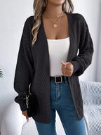 Openwork Open-front Long Sleeve Cardigan (12)