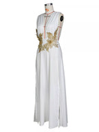 Deep V-neck High Slit Maxi Dress (16)