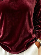 Full Size Velvet One-shoulder Top Buckle Detail Plus (9)