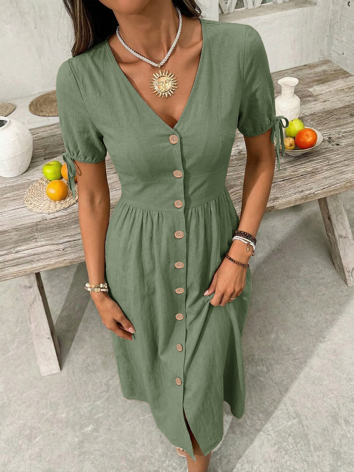 Button-down Short Sleeve Midi Dress (12)