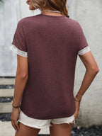 Contrast Round Neck Short Sleeve Tee (10)