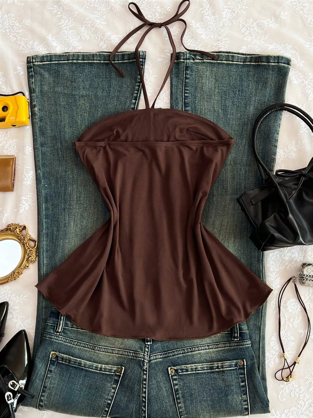 Embellished Front Halter Neck Cami (9)