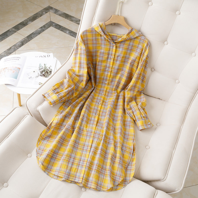 Mid-length Cotton Cardigan Plaid Loose Sunscreen Shirt photo 2