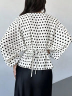 Polka Dot Round Neck Blouse (7)