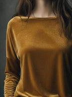 Full Size Velvet Long Sleeve T-shirt Plus (17)