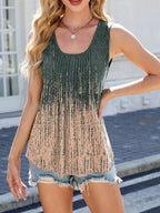 Printed Scoop Neck Wide Strap Tank (8)