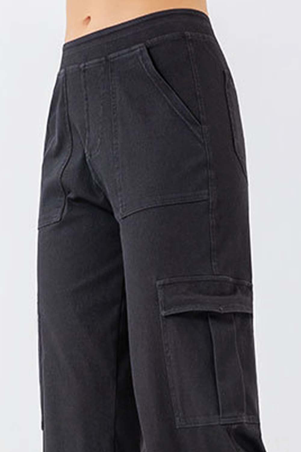 Buttoned Pocketed Long Jeans (6)