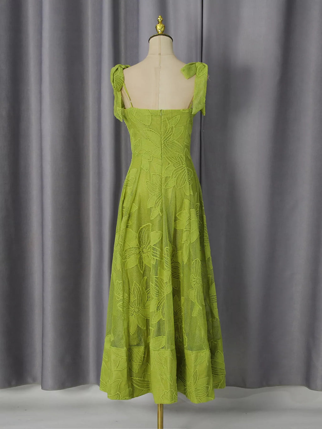 Sweetheart Neck Tie-strap Dress (4)