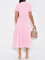 Textured Knit Short Sleeve Dress (10)