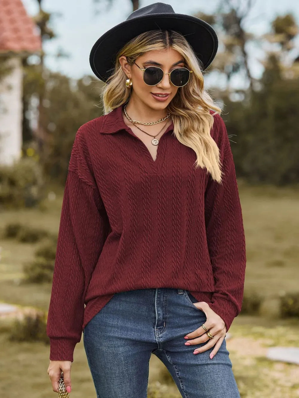 Johnny Collar Long Sleeve Top (9)