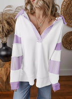 Block Striped Johnny Collar Sweatshirt (11)