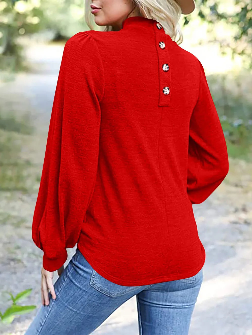 Full Size Mock Neck Long Sleeve T-shirt (2)