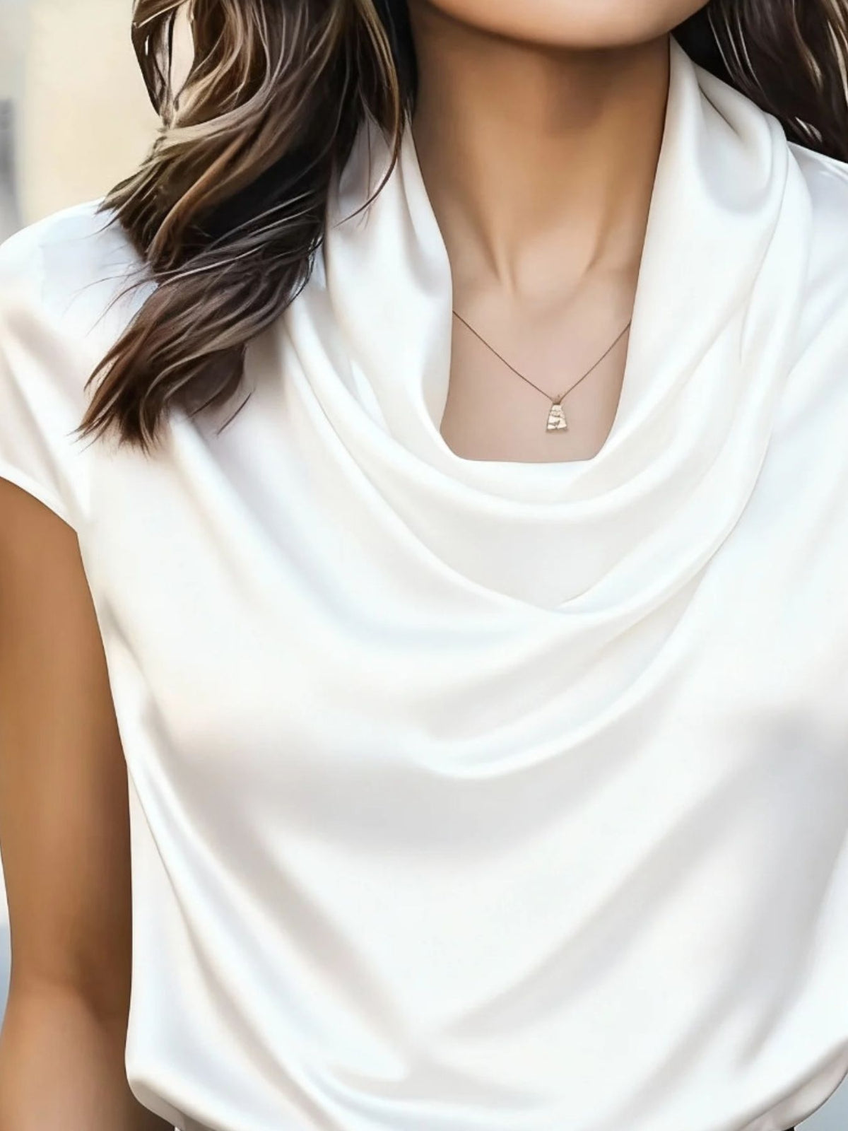 Cowl Neck Satin Blouse (2)