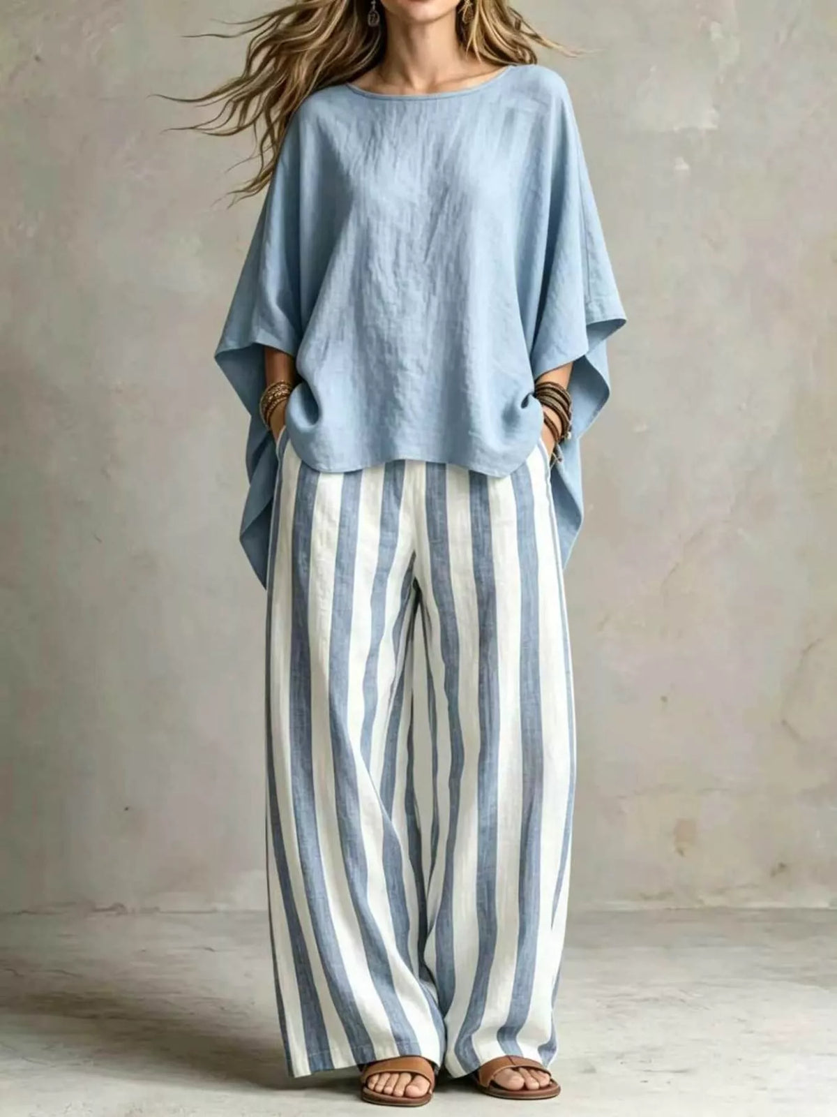 Full Size Solid Color Top Pants Set Plus (13)