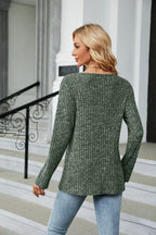 Buttoned Long Sleeve Slit Top (12)