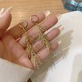 All-matching Silver Tassel Earrings variant CJST192411301AZ