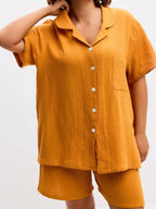 Button Up Short Sleeve Shirt Shorts Set (12)