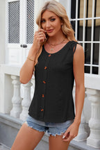 Eyelet Round Neck Wide Strap Tank (14)