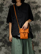 Genuine Leather Vertical Mini Skeleton-skin Small Bag photo 4