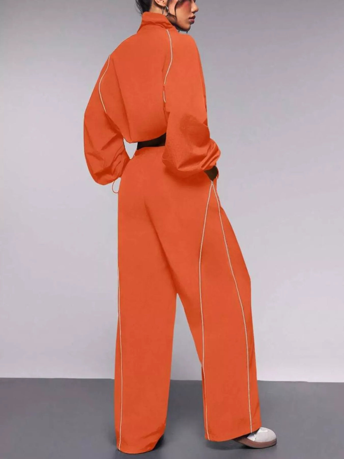 Crop Jacket Wide-leg Pants Set (10)