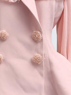 Frill Lapel Collar Top Pleated Skirt Set (12)