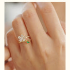 Can Rotate Crystal Cherry Blossom Ring photo 1