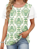 Layered Short Sleeve Round Neck T-shirt (23)