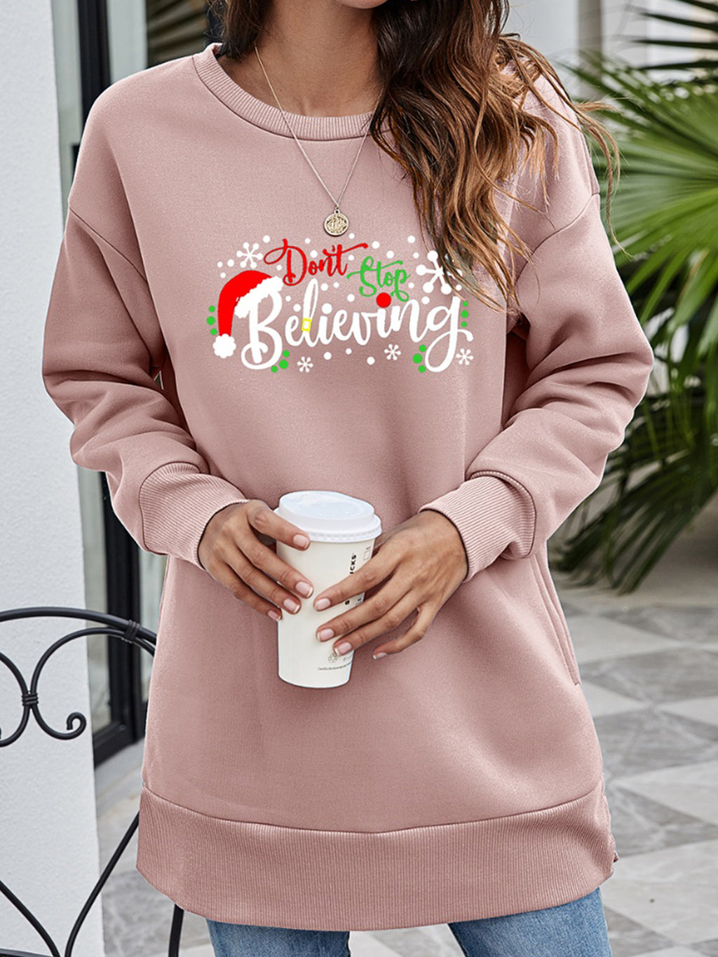 Don't Stop Graphic Drop Shoulder Sweatshirt (11)