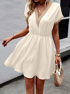 V-neck Short Sleeve Mini Dress (15)