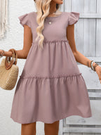 Ruffle Sleeve Tiered Mini Dress (16)